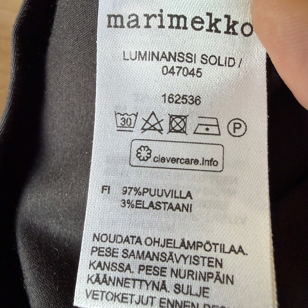 Marimekko Luminanssi Solid Dress 40 Black Excellent Cotton Stretch Shift (2017) - Picture 5 of 10